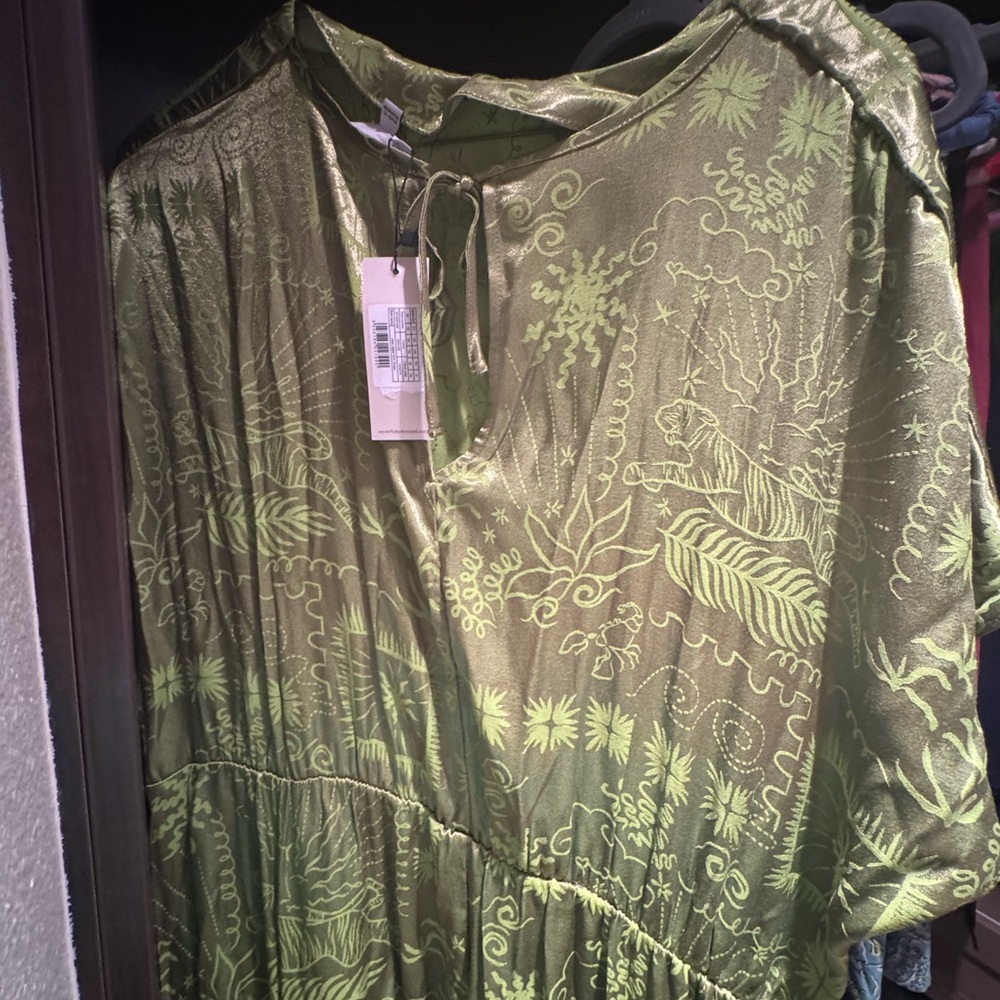 Never Fully Dressed Lime Green Satin Midi Dress - Picture 9 of 10
